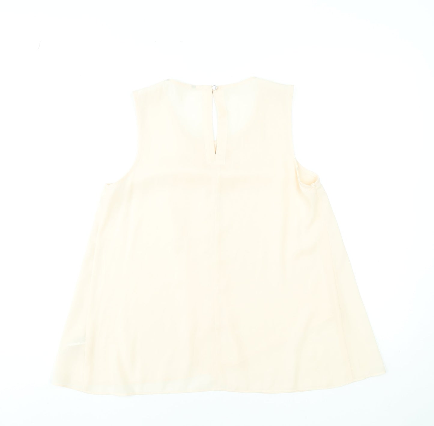 St. Bernard Beige Sleeveless Chiffon Blouse Women’s Size 10