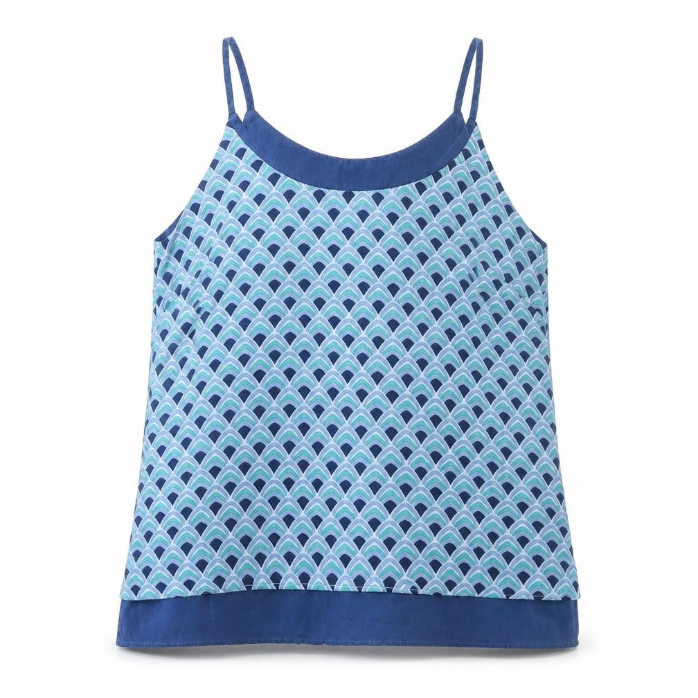Matis Womens Blue Geometric Camisole Tank Top Size M