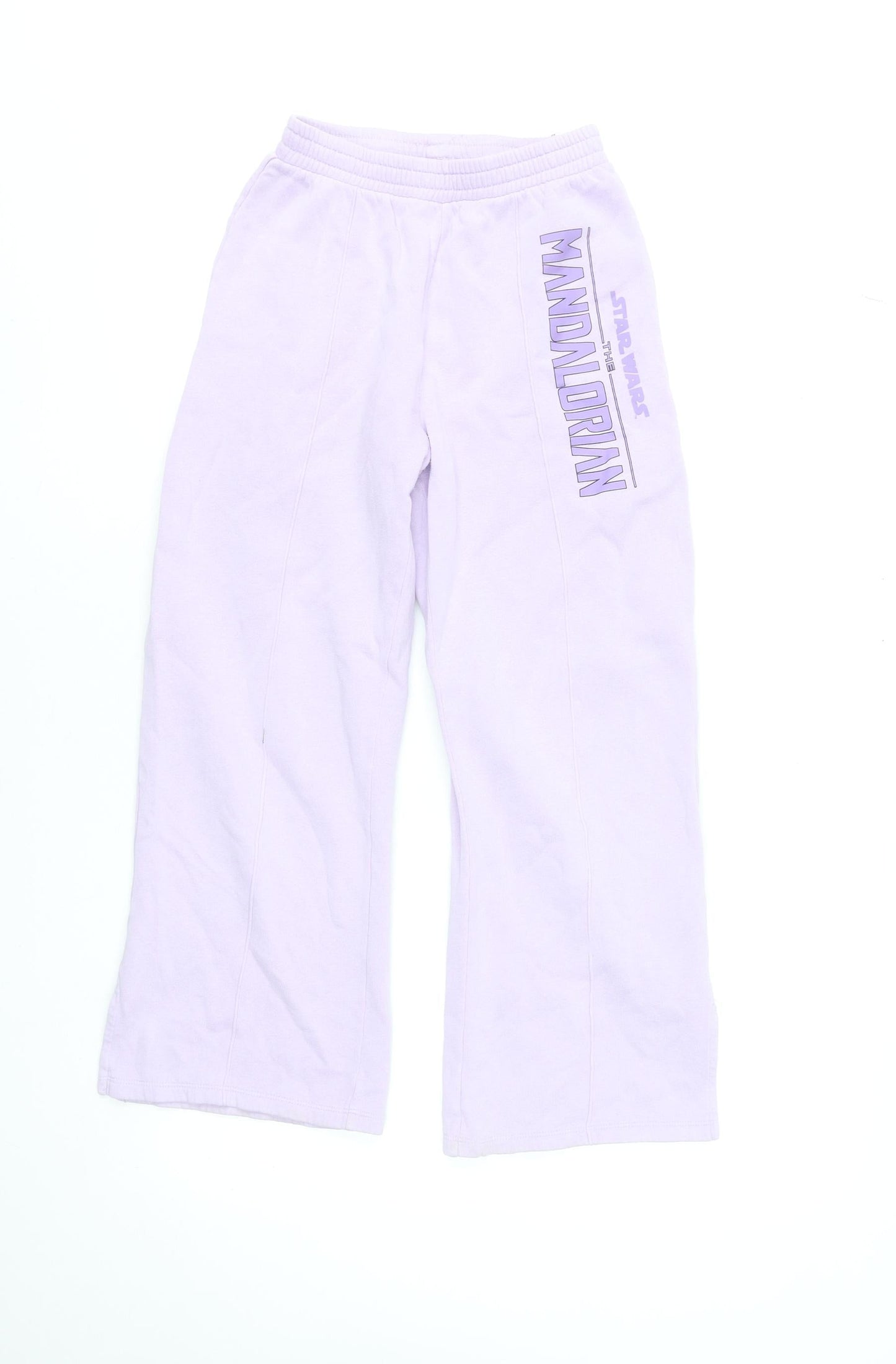 H&M Girls Lilac Star Wars Mandalorian Sweatpants 10-11 Years Cotton Blend