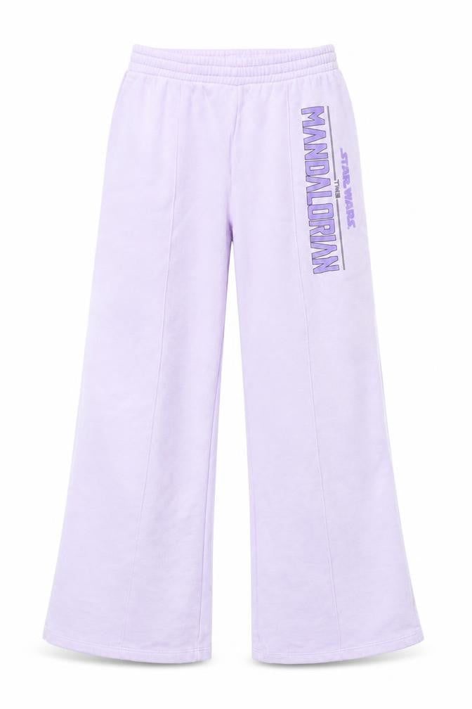 H&M Girls Lilac Star Wars Mandalorian Sweatpants 10-11 Years Cotton Blend