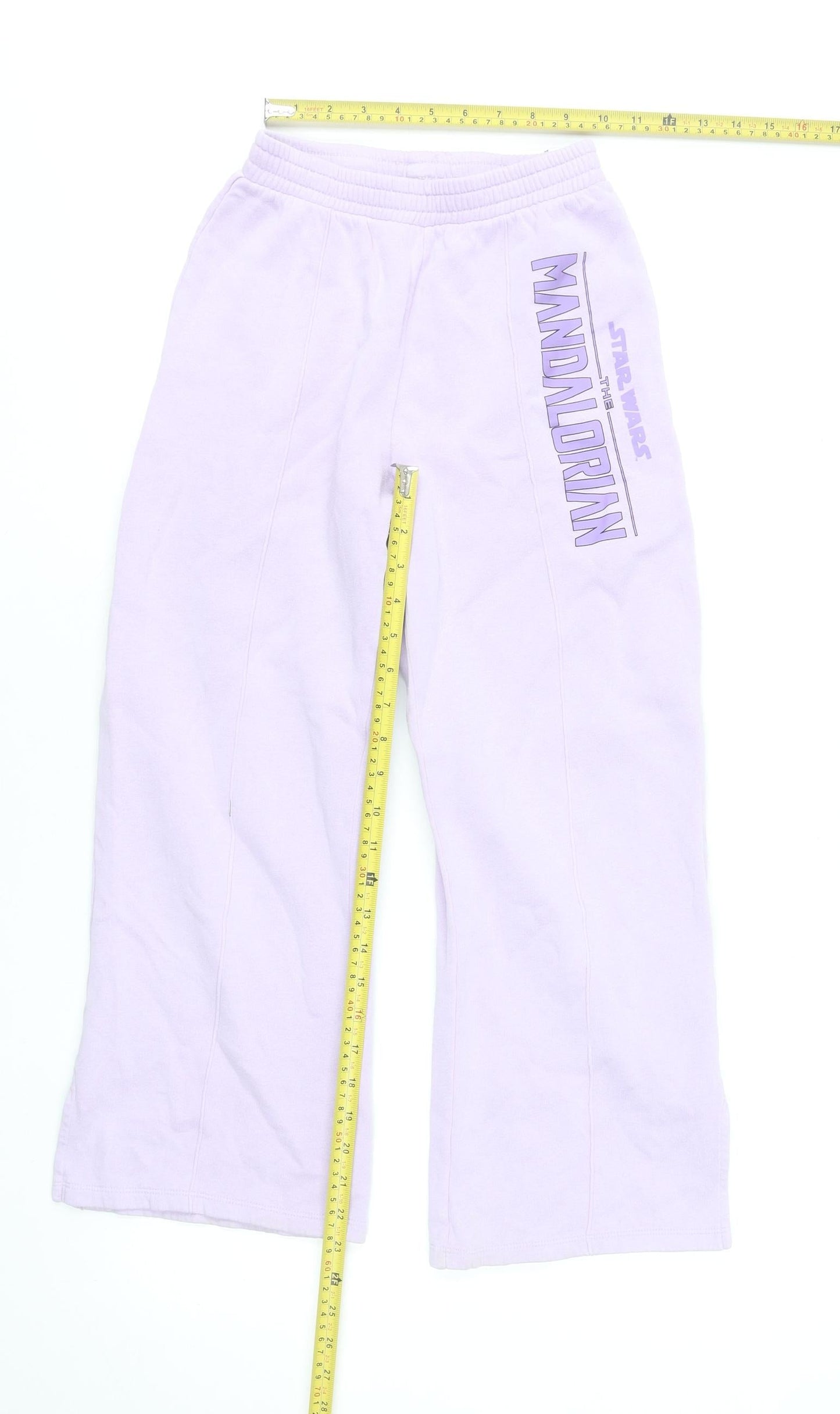 H&M Girls Lilac Star Wars Mandalorian Sweatpants 10-11 Years Cotton Blend