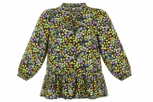 ASOS Design Women's Black Floral Long Sleeve Mini Dress UK 10
