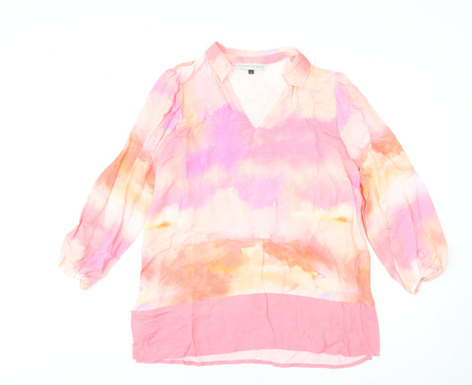 Rowen Avenue Women’s Pink Viscose Long Sleeve Tunic Blouse Size 14