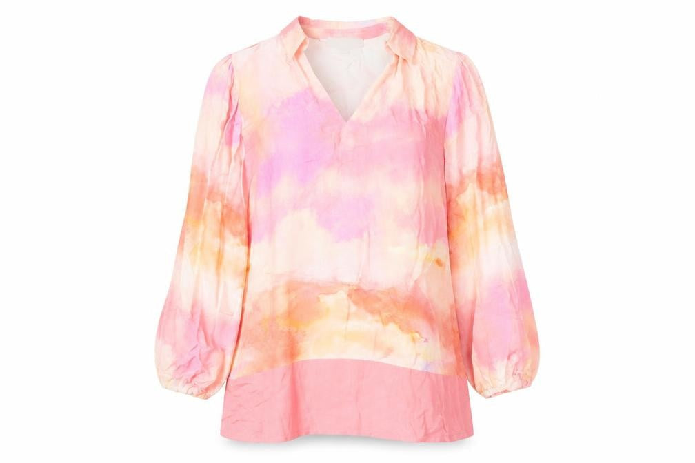 Rowen Avenue Women’s Pink Viscose Long Sleeve Tunic Blouse Size 14