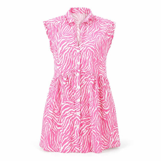 Dunnes Women’s Pink Animal Print Shirt Dress Size 10