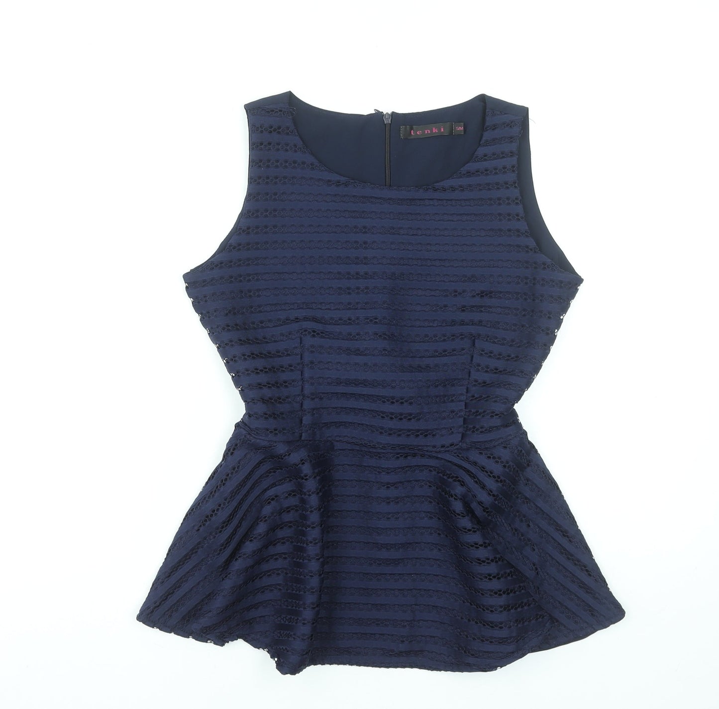 Tenki Women’s Blue Sleeveless Peplum Blouse Size S