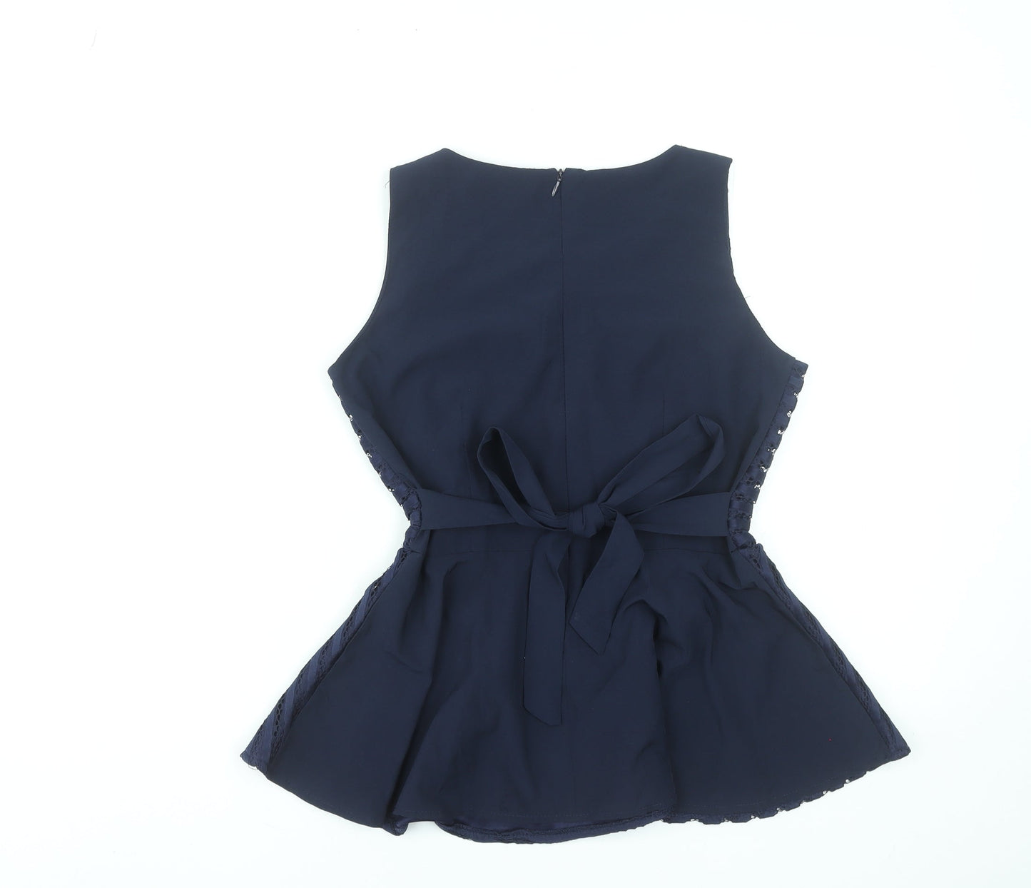 Tenki Women’s Blue Sleeveless Peplum Blouse Size S