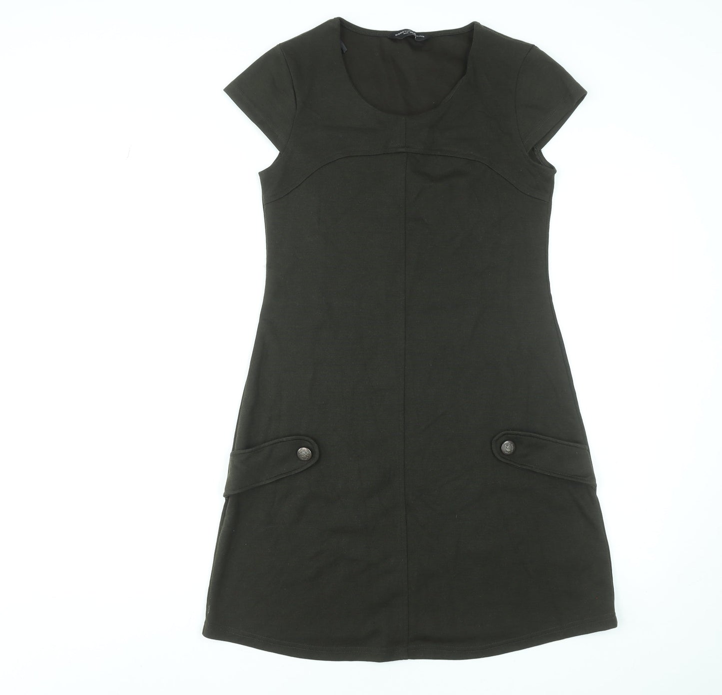 Dorothy Perkins Women’s Green Shift Dress Size 10 Short Sleeve Knit Workwear