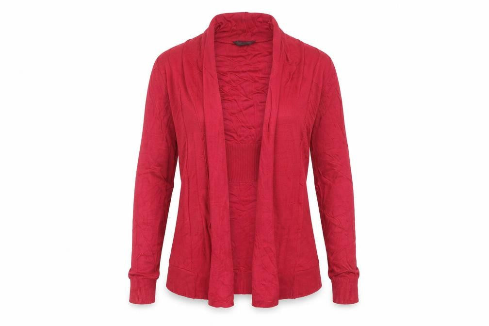 Miss Selfridge Womens Red Size 12 Acrylic Open Cardigan