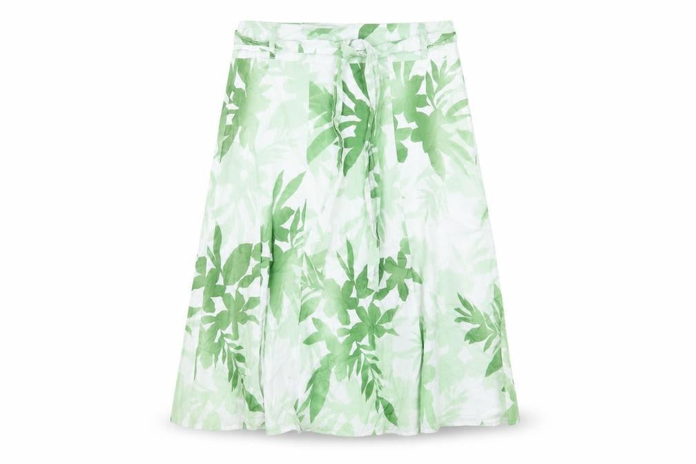 Wallis Women’s Green Tropical A-Line Cotton Skirt Size 6
