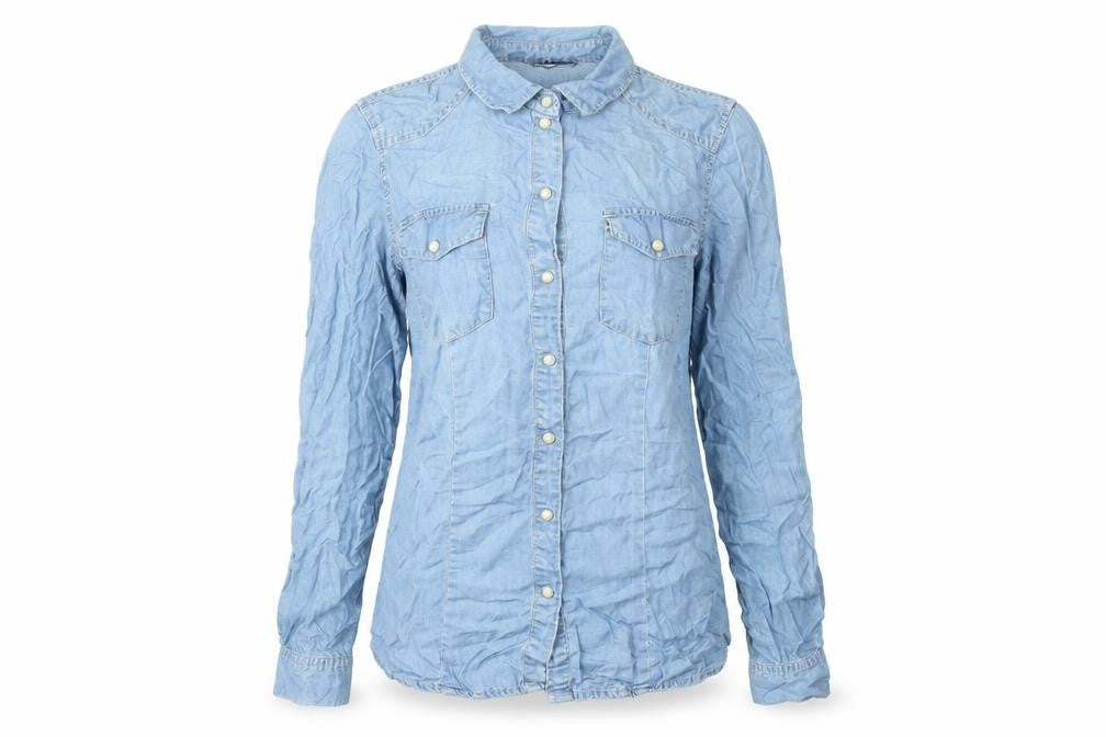 Vero Moda Women's Blue Lyocell Denim Button-Up Shirt Size S