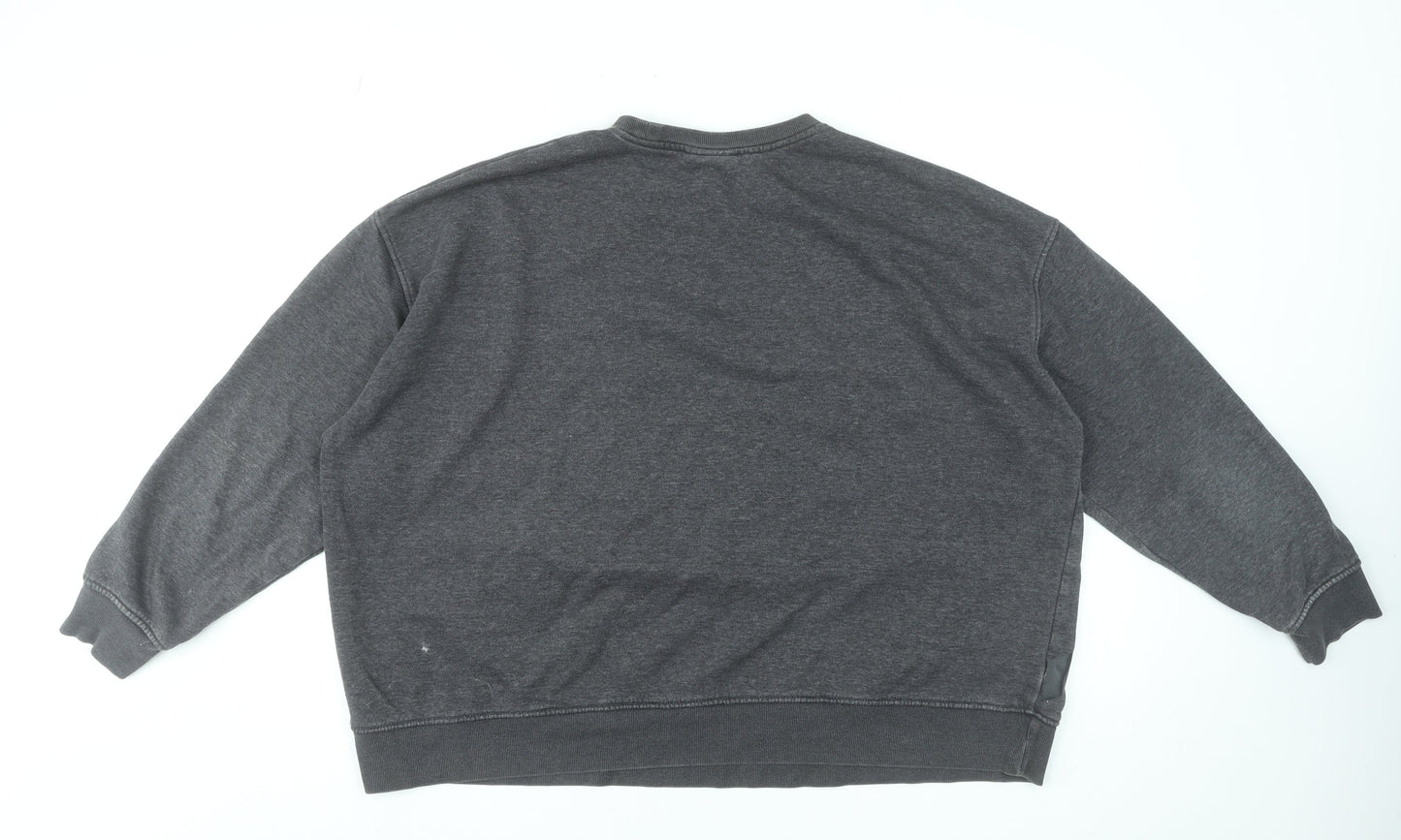 Disney Women’s Grey Minnie Mouse Bow Sweatshirt 2XL Cotton Blend