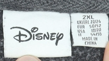 Disney Women’s Grey Minnie Mouse Bow Sweatshirt 2XL Cotton Blend