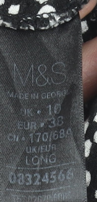 Marks and Spencer Womens Black White Animal Print Viscose Joggers Size 10