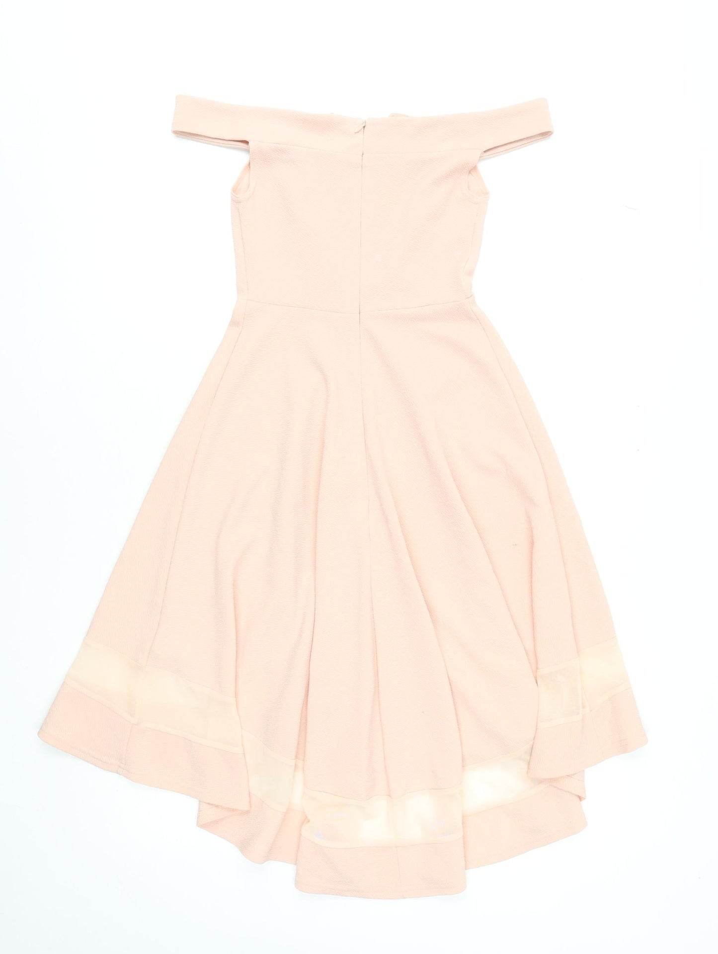 New Look Women’s Beige Off Shoulder Fit & Flare Hi-Low Dress Size 6