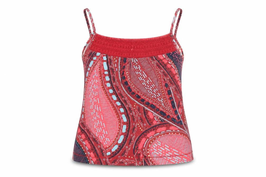 Foi Foi Women’s Red Bohemian Cotton Camisole Top Size 12