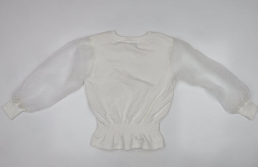 River Island Womens White XS Puff Sleeve Tunic Blouse