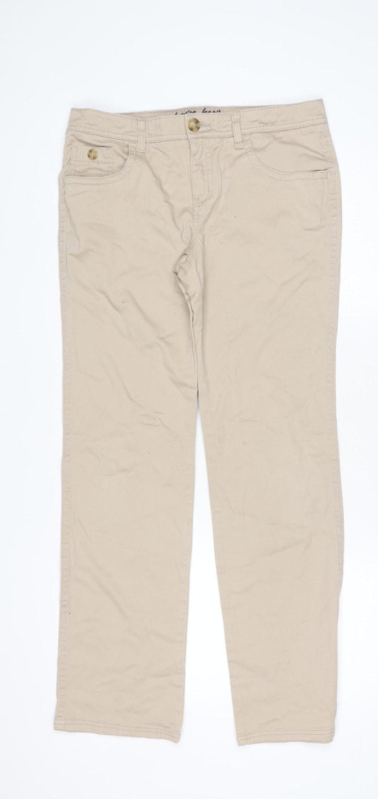 Justice Jeans Beige Straight Leg Juniors 16 Regular Teen Girls Cotton Blend