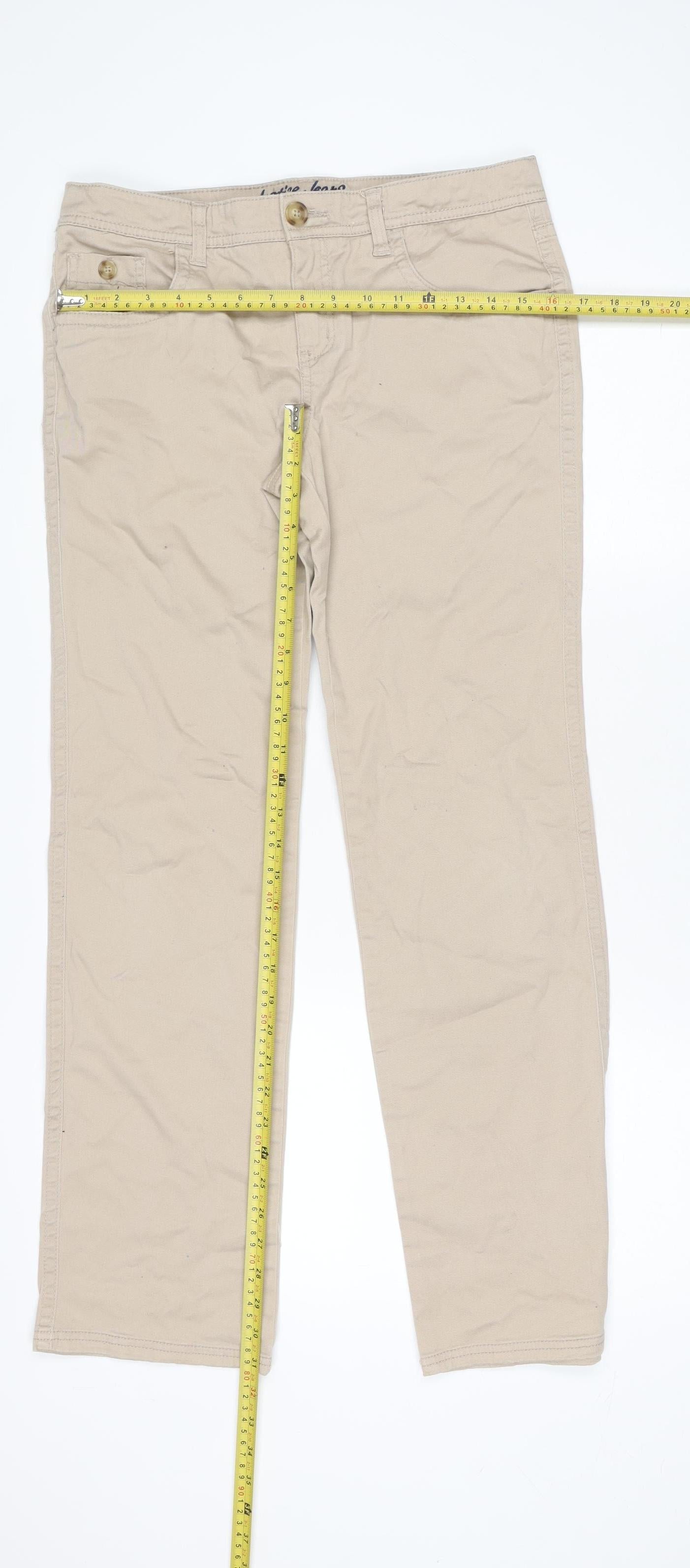 Justice Jeans Beige Straight Leg Juniors 16 Regular Teen Girls Cotton Blend