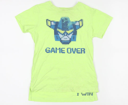 Next Boys Green 5 Years Game Over Graphic Cotton Blend T-Shirt
