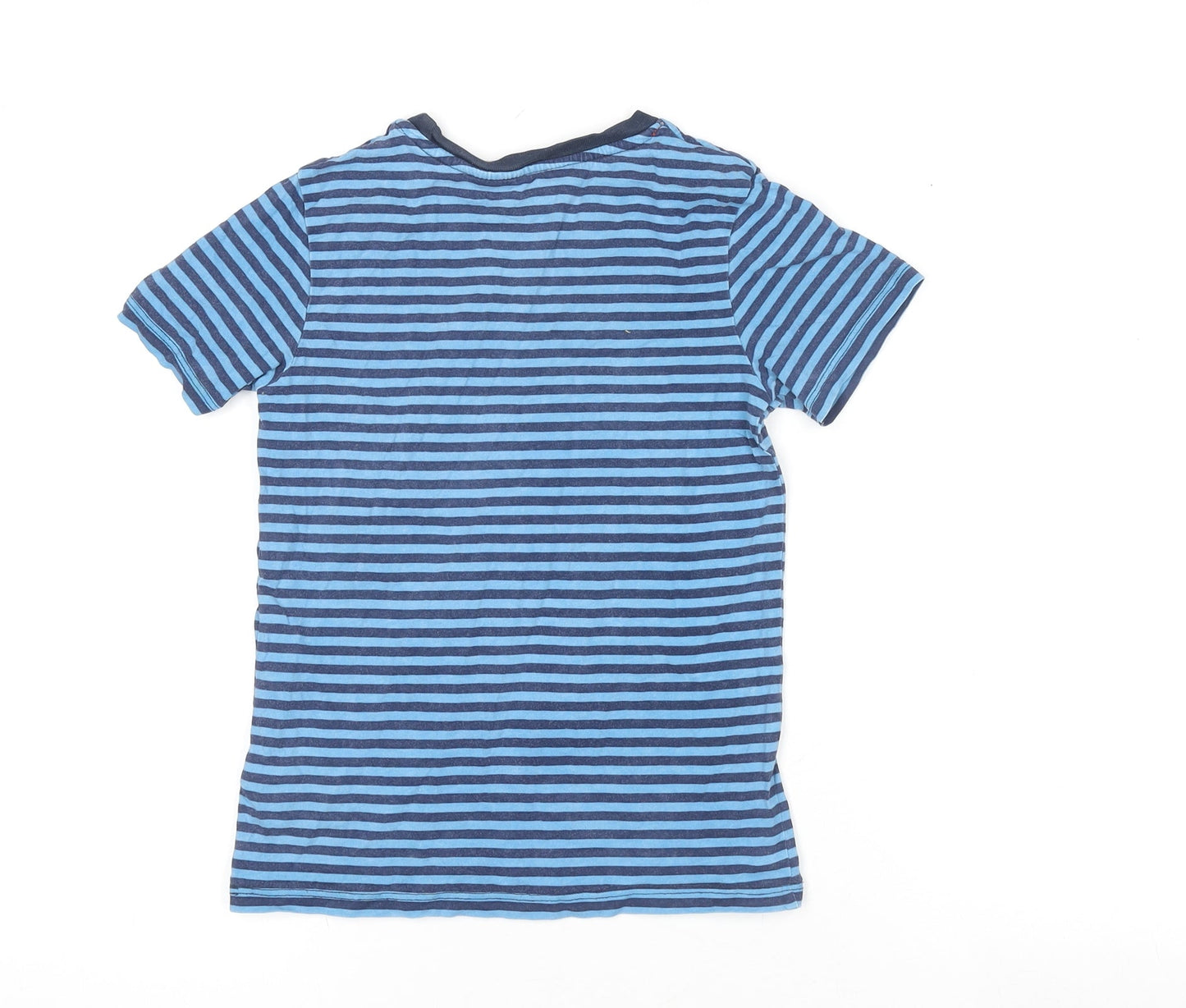 H&M Boys Blue Striped Angry Birds Cartoon T-Shirt 7-8 Years