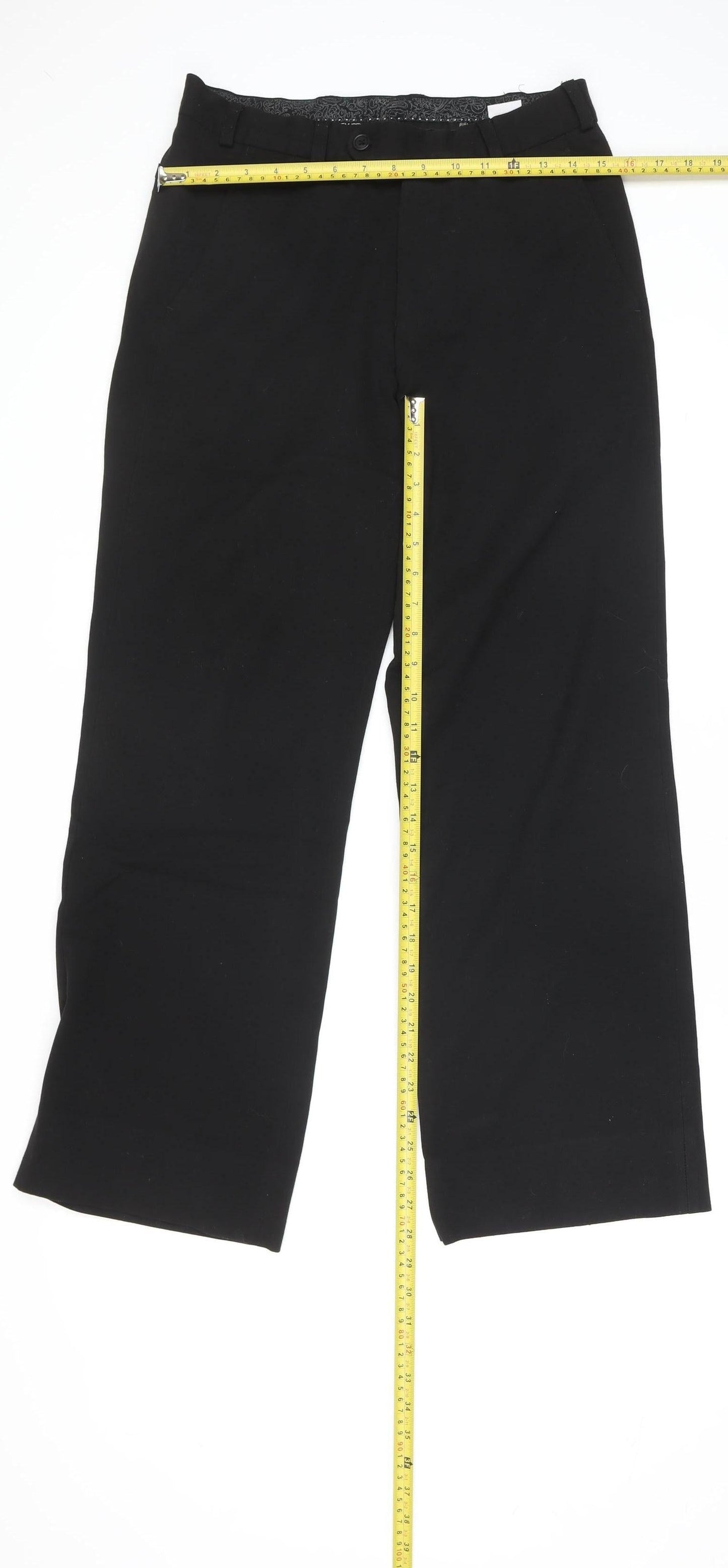 Remus Uomo Womens Black Straight Leg Trousers Size 30R Polyester Blend