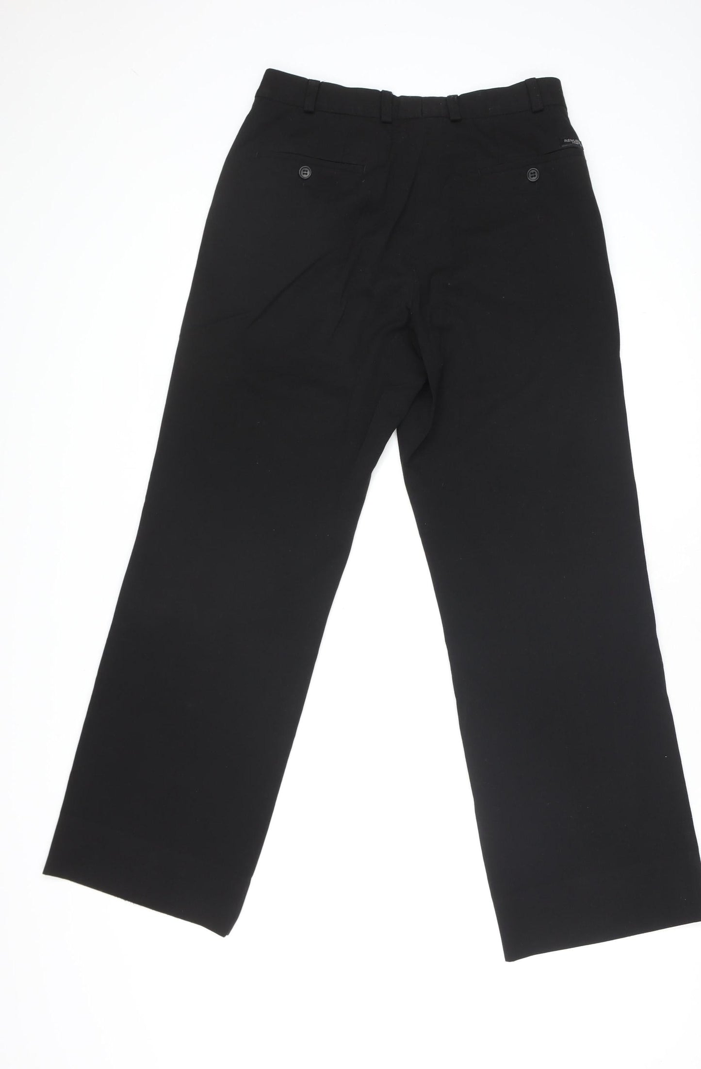 Remus Uomo Womens Black Straight Leg Trousers Size 30R Polyester Blend