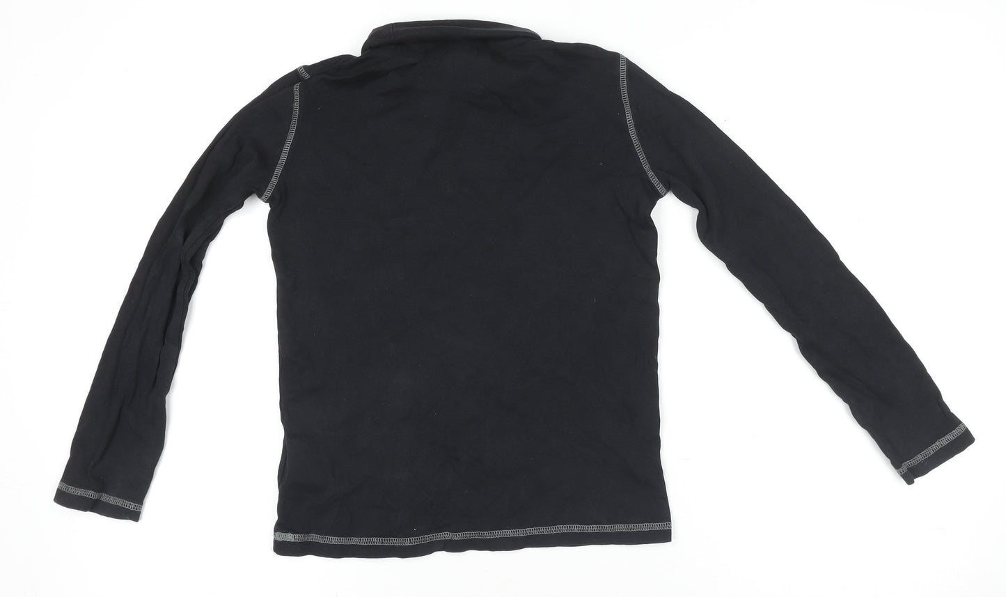 Crivit Boys Black Long Sleeve Graphic Roll Neck Sports T-Shirt 10-11 Years
