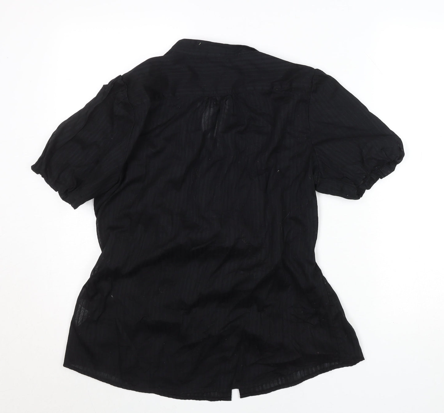 b.young Women Black Lightweight Cotton Button Tunic Blouse XL