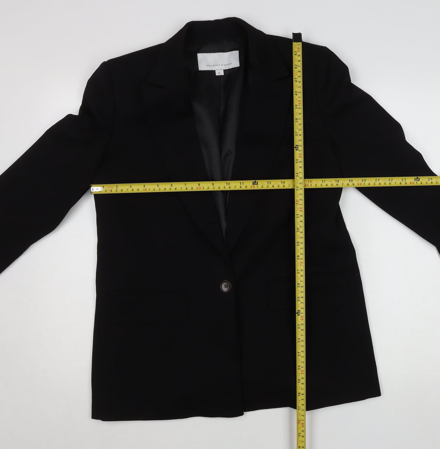 Exclusive by George Women's Black Blazer Jacket Size 12 Regular Fit
