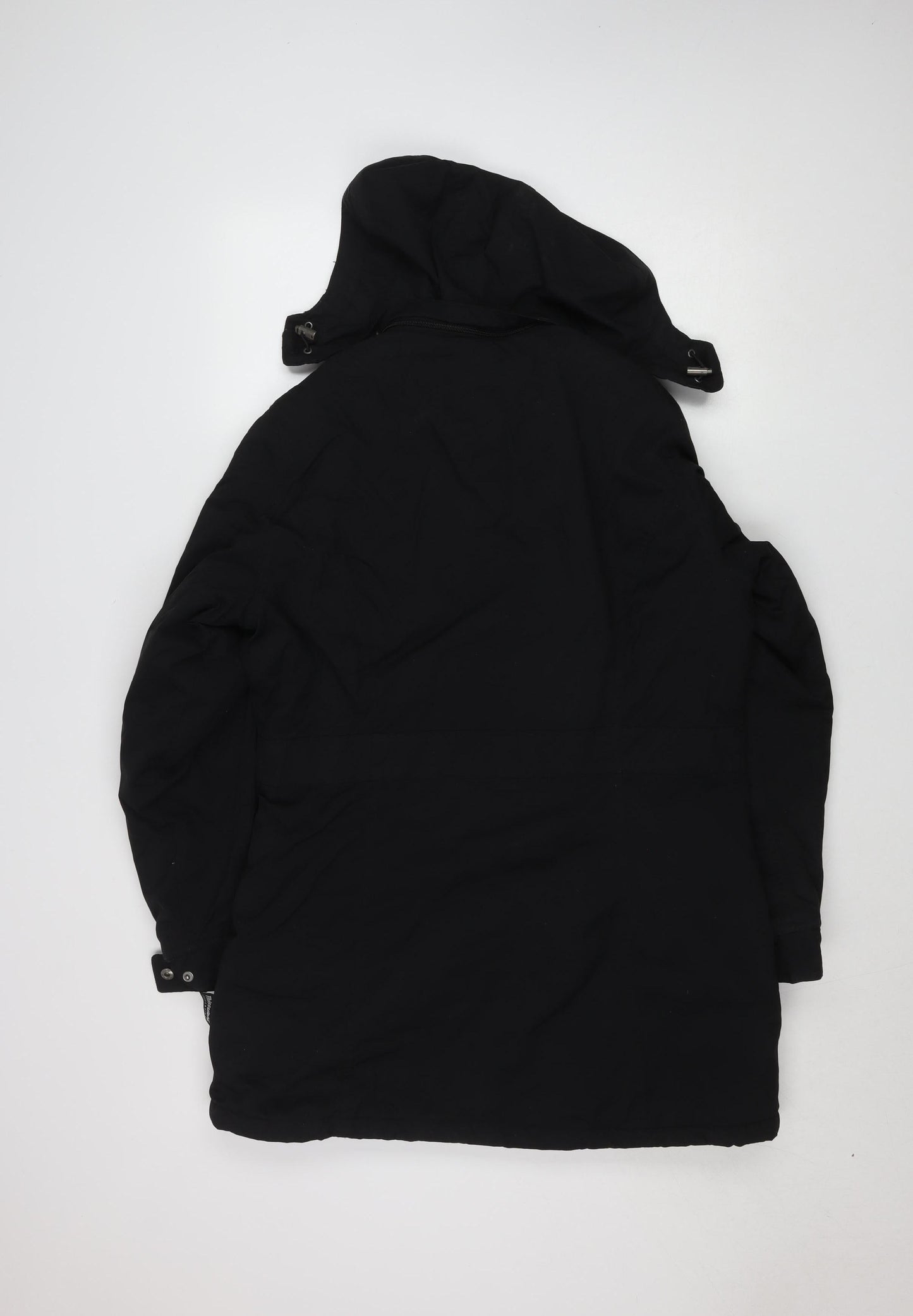 Crane Men's Black Hooded Water Resistant Parka Jacket M 40in