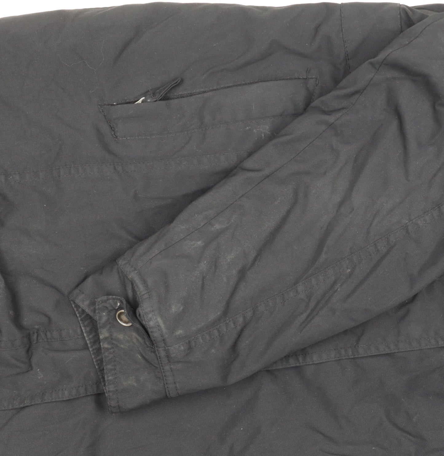 Crane Men's Black Hooded Water Resistant Parka Jacket M 40in