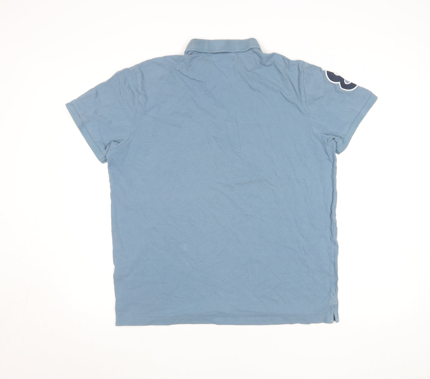 Stock & Hank Men's Blue XL Polo Shirt NYC Graphic Cotton