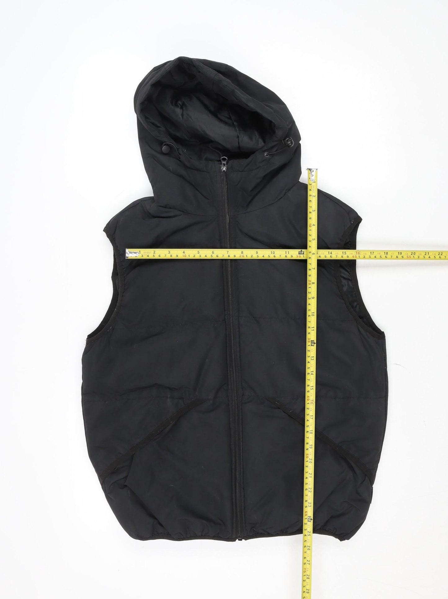 D/STRUCT Men’s Black Hooded Puffer Waistcoat Medium