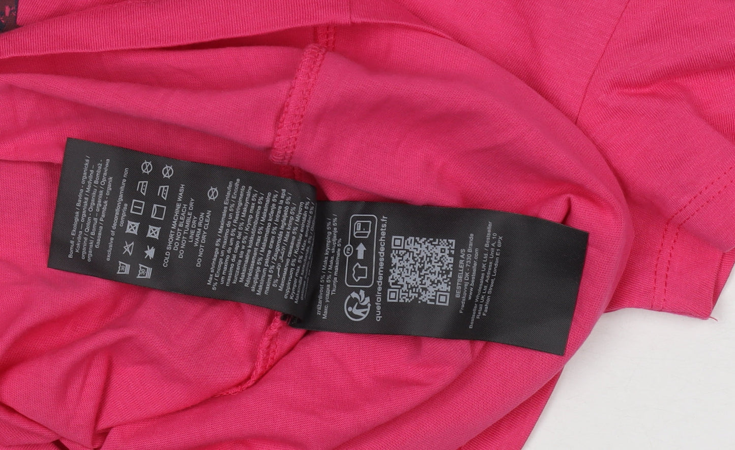 Only Play Womens Pink XS Slim Fit Cotton Elastane T-Shirt