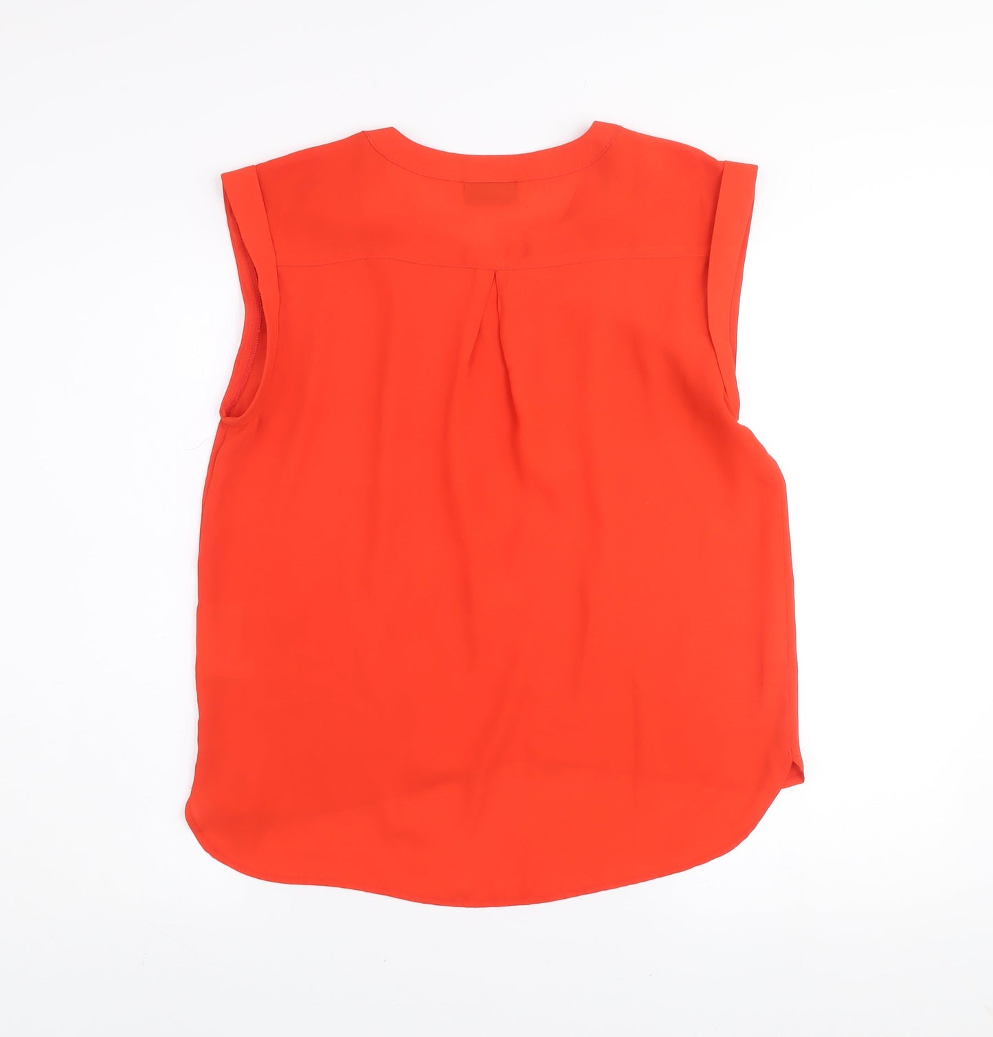 Yessica Women's Red Sleeveless V-Neck Chiffon Blouse Size 10