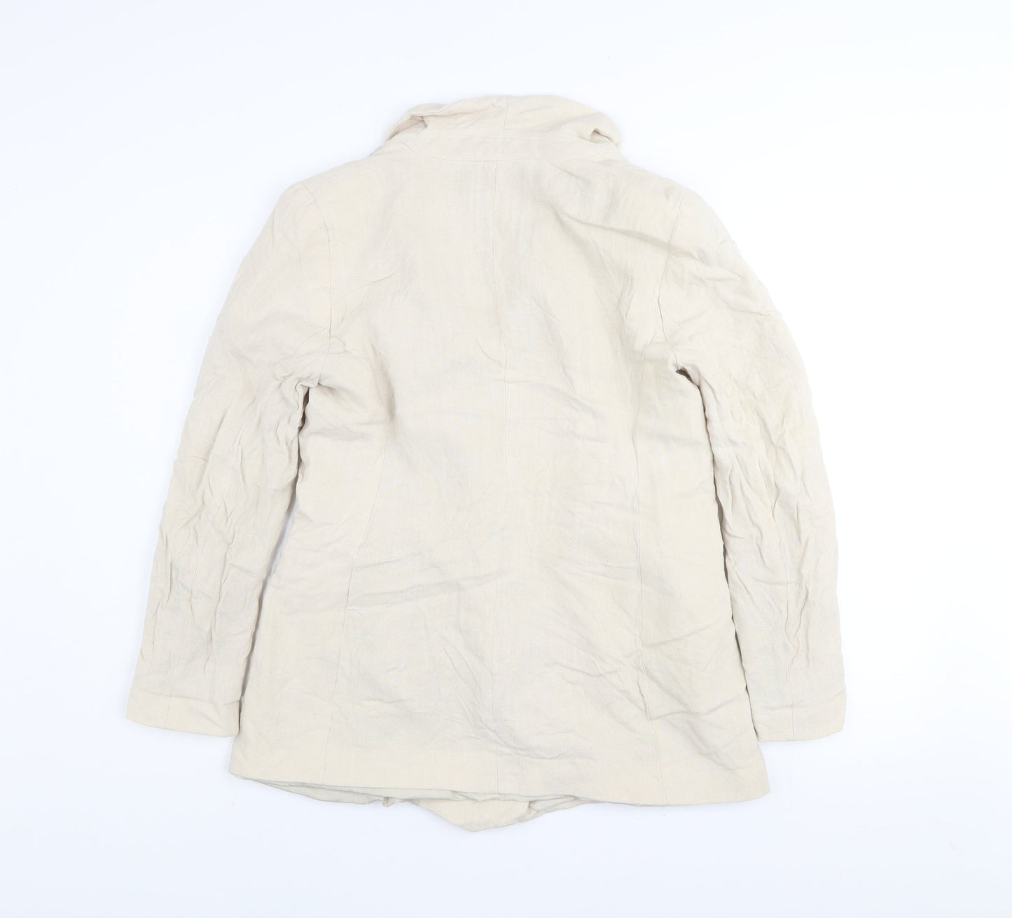 Dotti Womens Beige Linen Blend Blazer Jacket Size 10