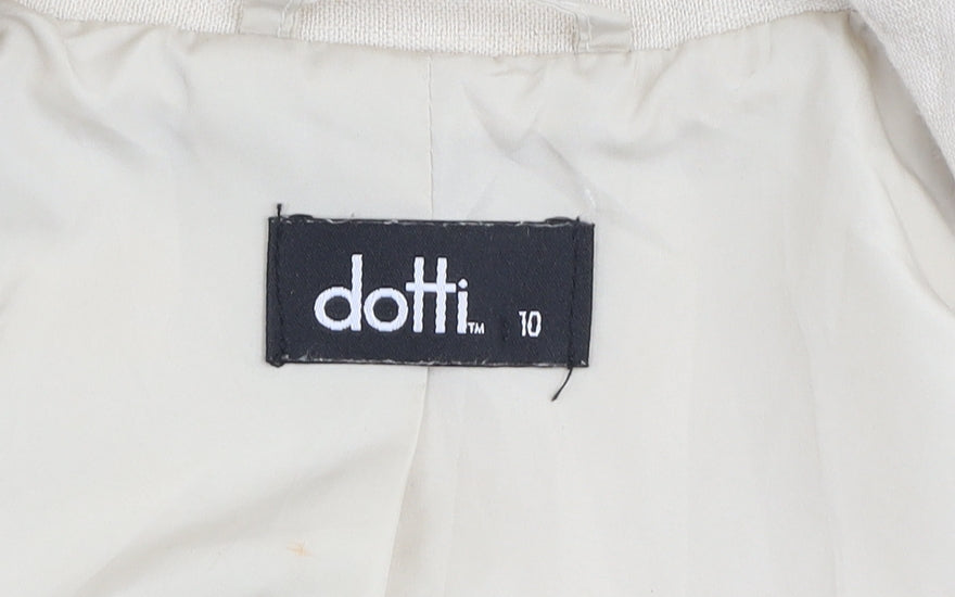 Dotti Womens Beige Linen Blend Blazer Jacket Size 10