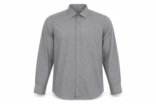 Debenhams Men’s Grey Tailored Fit Long Sleeve Button-Up Shirt Size 16