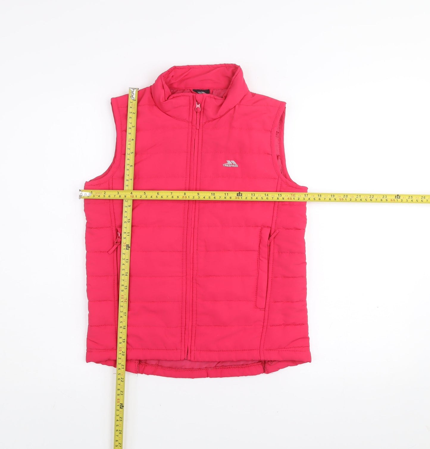 Trespass Girls Pink Puffer Waistcoat 11-12 Years Quilted Sleeveless Gilet