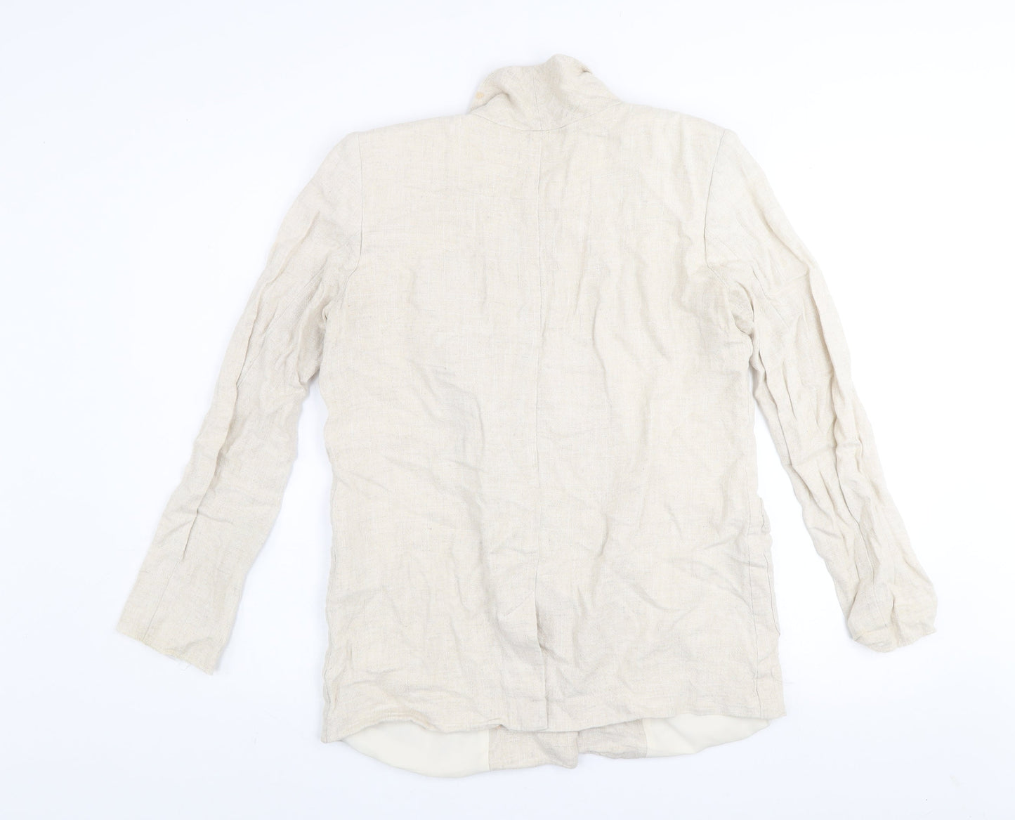 Topshop Women’s Beige Linen Blazer Jacket UK 8 Classic Style
