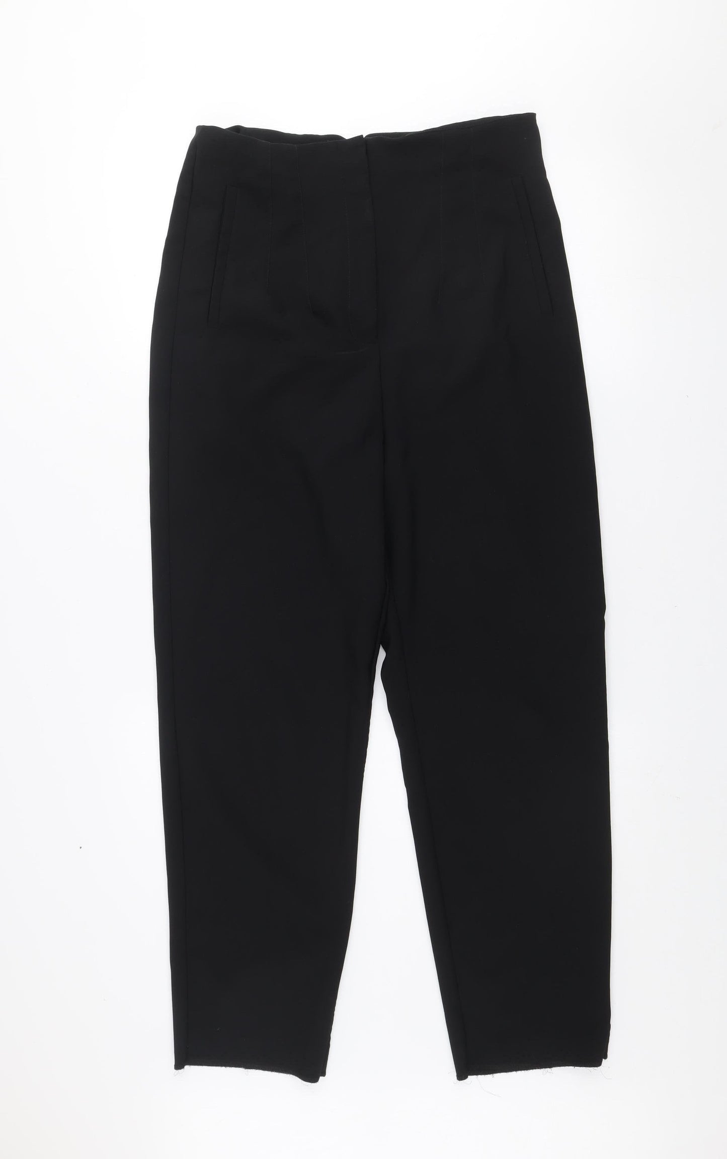 Savida Women Black Size 14 Straight Leg Trousers Polyester Blend