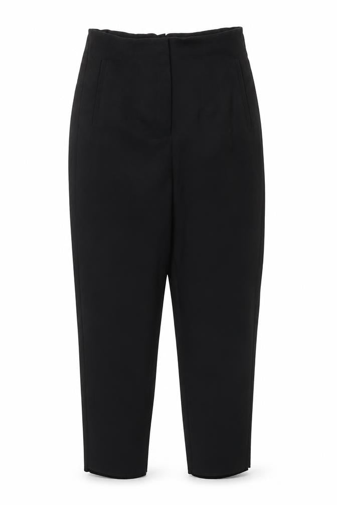 Savida Women Black Size 14 Straight Leg Trousers Polyester Blend
