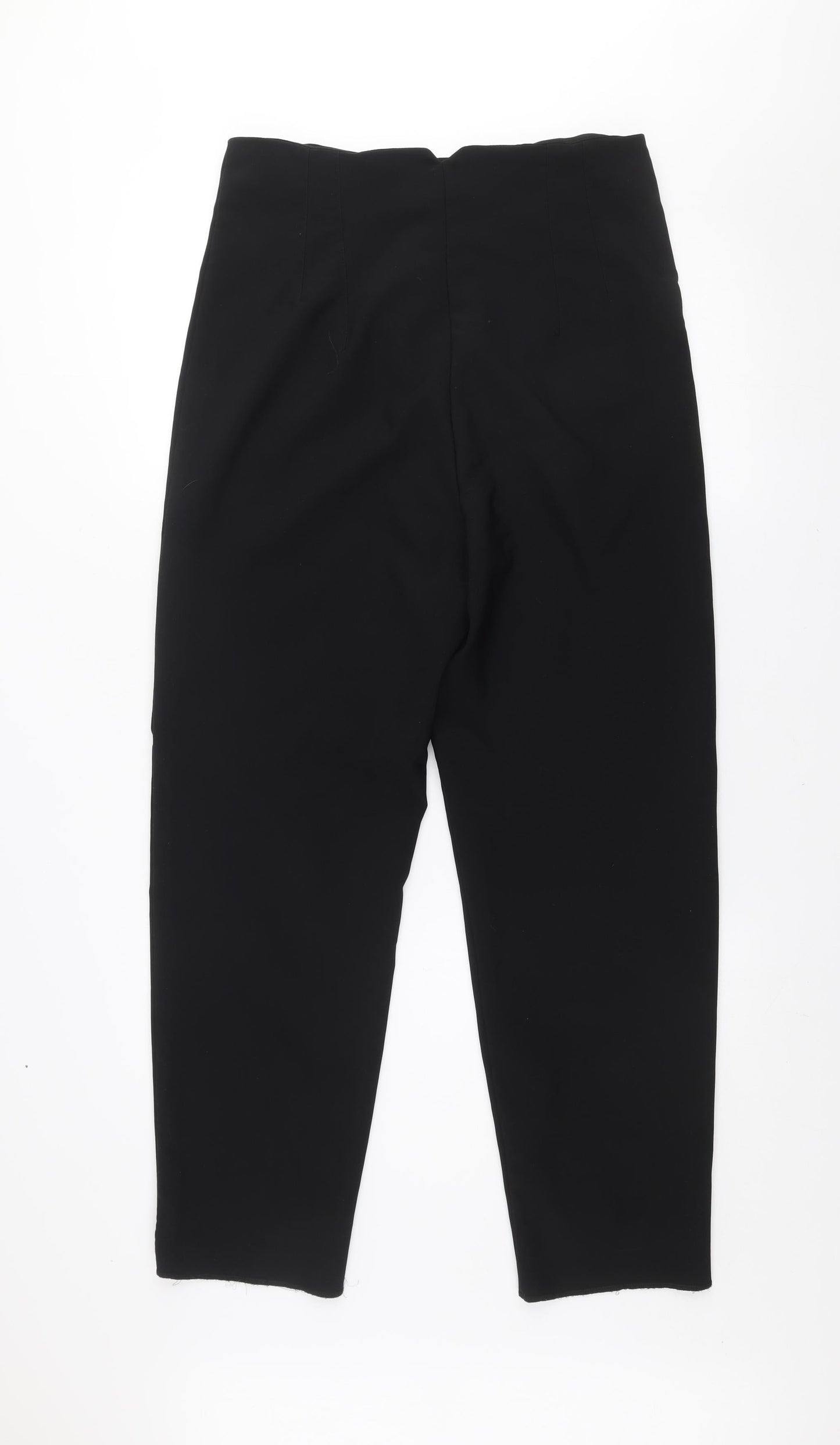 Savida Women Black Size 14 Straight Leg Trousers Polyester Blend