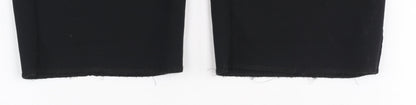 Savida Women Black Size 14 Straight Leg Trousers Polyester Blend