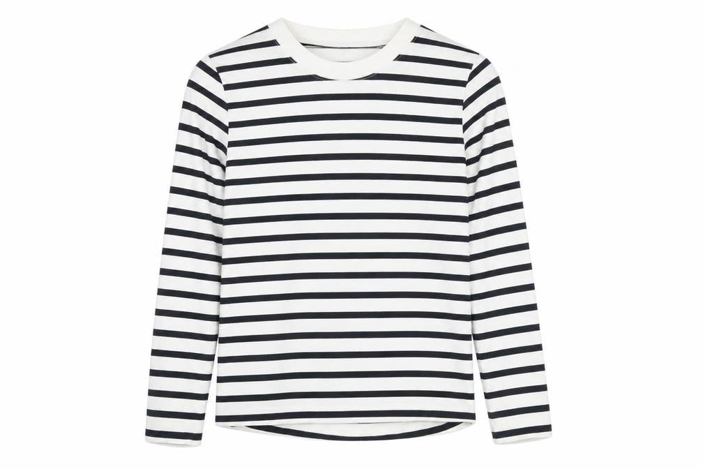 Dunnes Women Navy White Striped Cotton Pullover Sweatshirt M