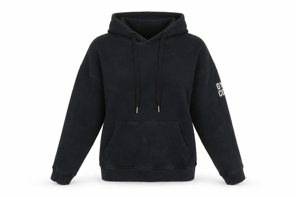 Gym+Coffee Women's Black Hoodie Medium Pullover Cotton Athleisure