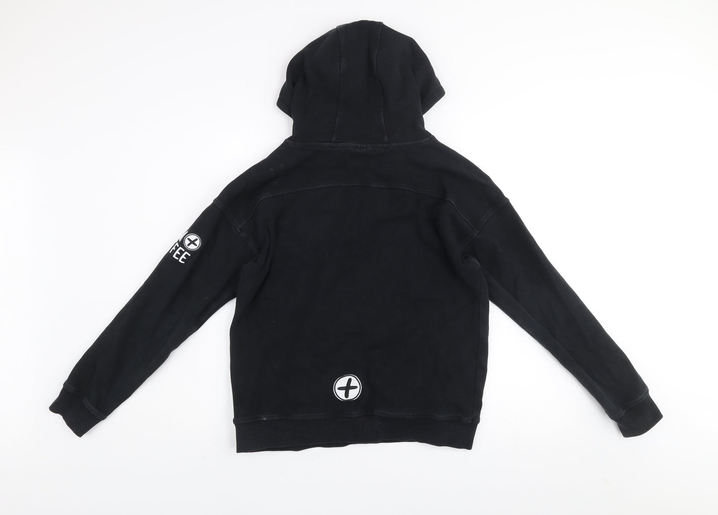 Gym+Coffee Women's Black Hoodie Medium Pullover Cotton Athleisure