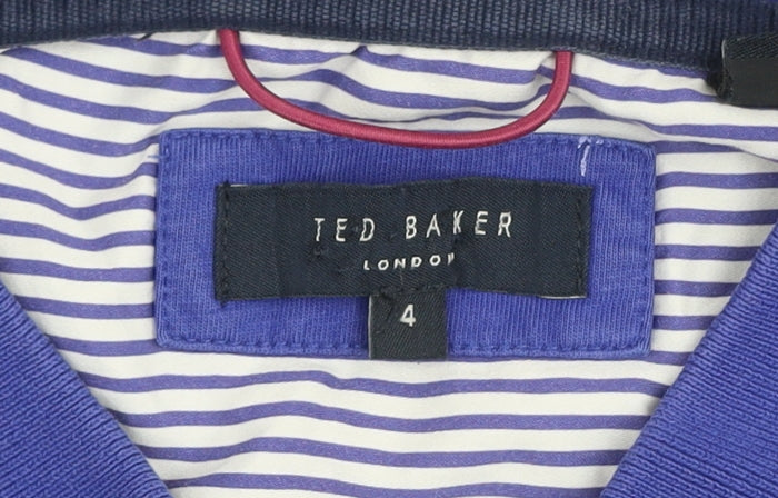 Ted Baker Men's Blue Palm Print Cotton Polo Shirt Size L