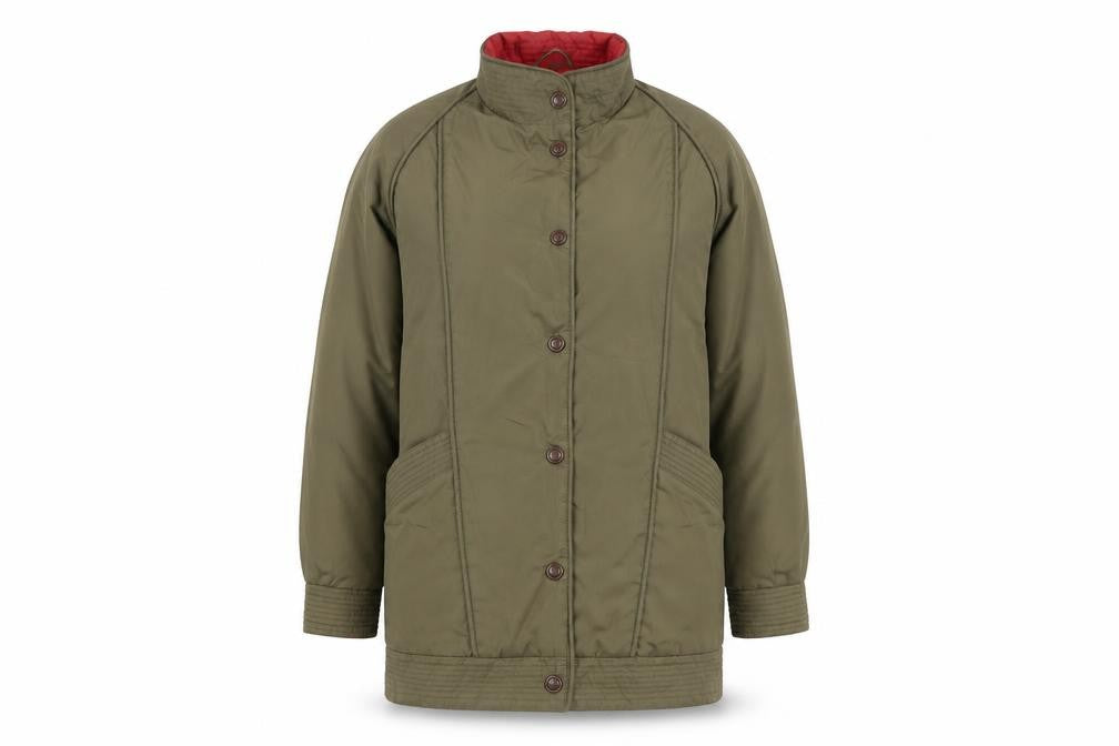 Rossetti Womens Khaki Green Quilted Mid-Length Padded Coat Size 10